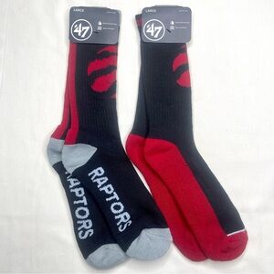 2 Pairs of Toronto Raptors athletic crew socks